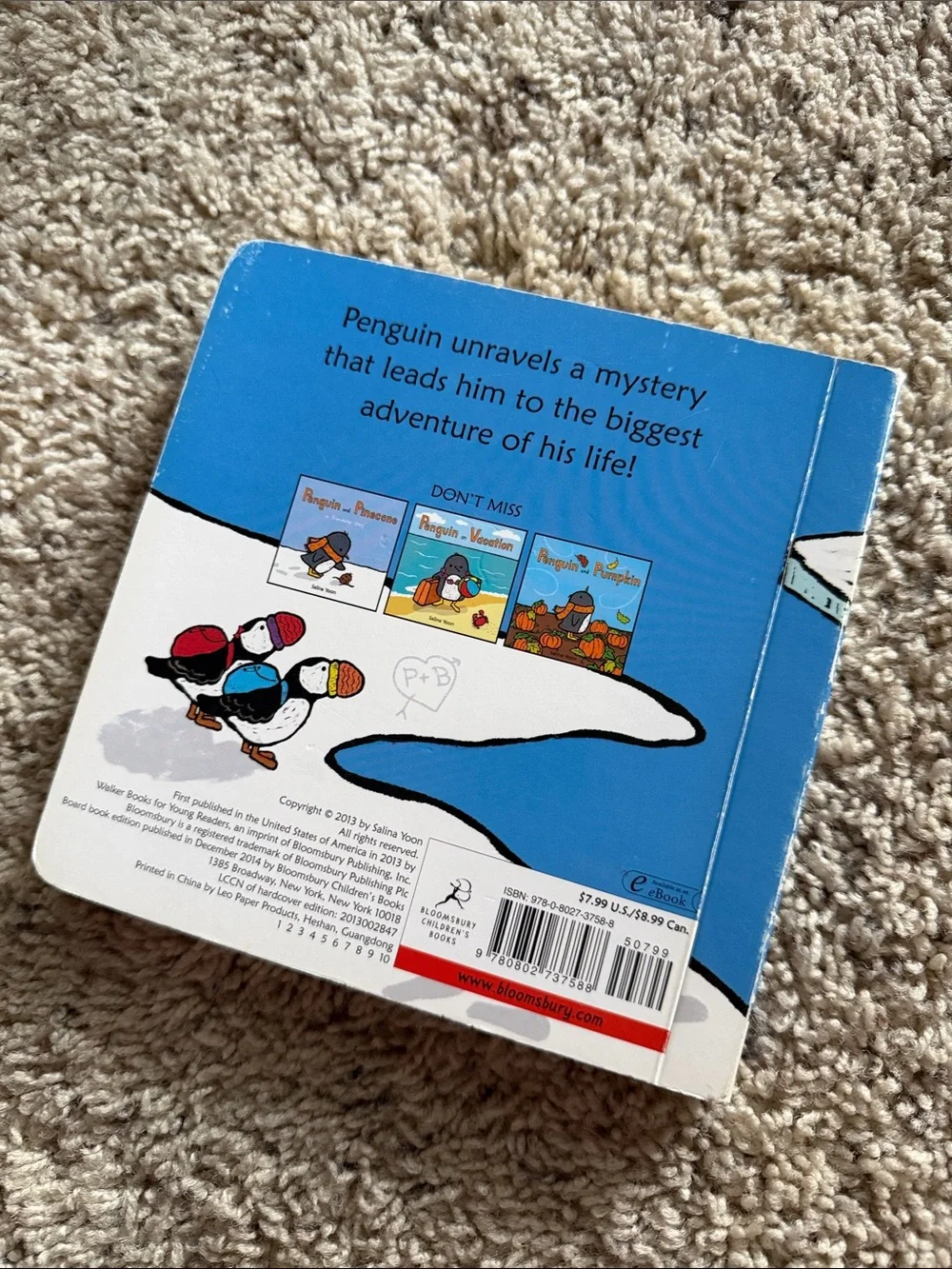 3/$25 🪩 Penguin in Love Board Book | Holiday Children's Book